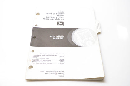 OEM John Deere TMS164901 310E Backhoe Loader Repair Sections 01-02 Wheels & Axles Technical Manual