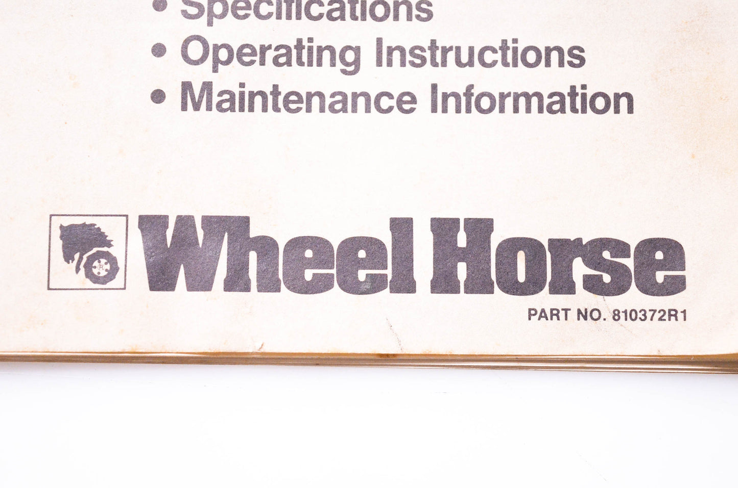 Wheel Horse 810372R1 Operator's Manual 200 300 400 Series