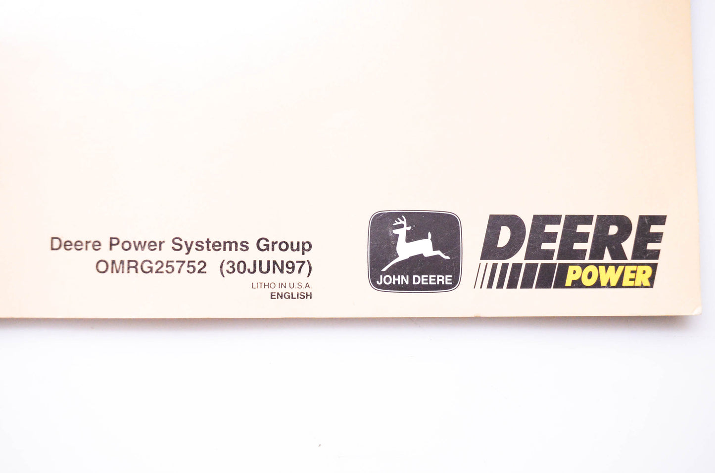 OEM John Deere OMRG25752 Operation & Maintenance Manual