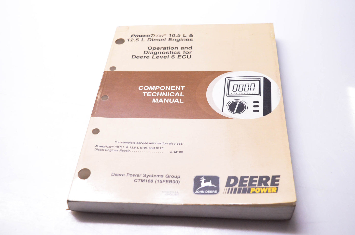 New OEM John Deere CTM188 Operation & Diagnostics for Deere Level 6 ECU Component Technical Manual NOS