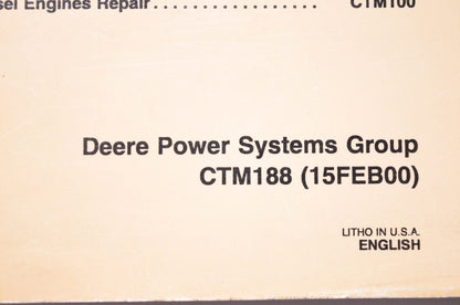 New OEM John Deere CTM188 Operation & Diagnostics for Deere Level 6 ECU Component Technical Manual NOS