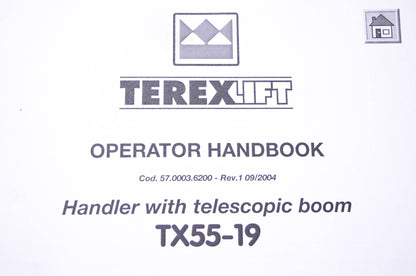 TerexLift 57.0003.6200 Operator Handbook Handle with Telescopic Boom TX55-19 NOS
