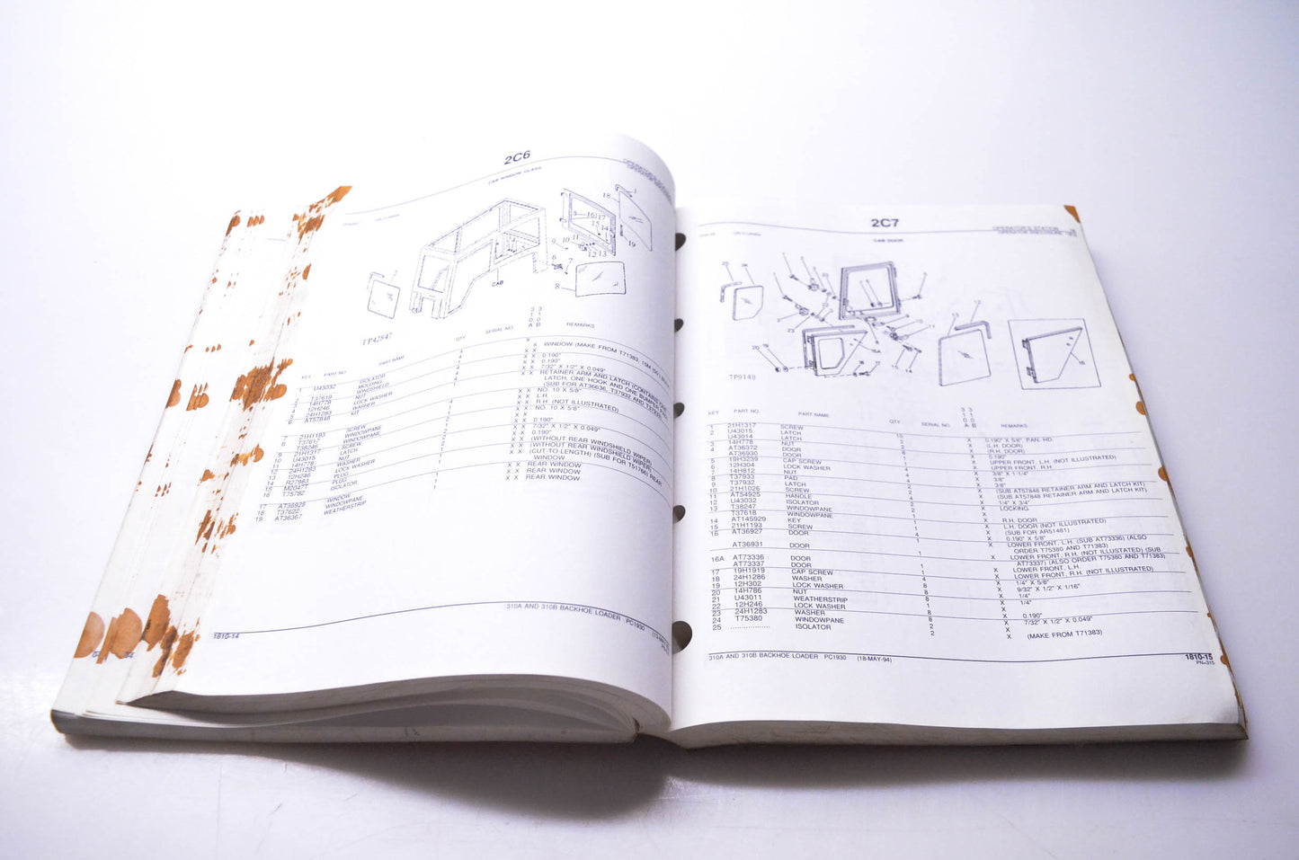 OEM John Deere PC1930 310A & 310B Backhoe Loaders Parts Catalog