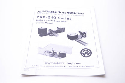 Ridewell Corporation 0711 RAR-240 Series Trailer Air-Ride Suspensions Owner's Manual