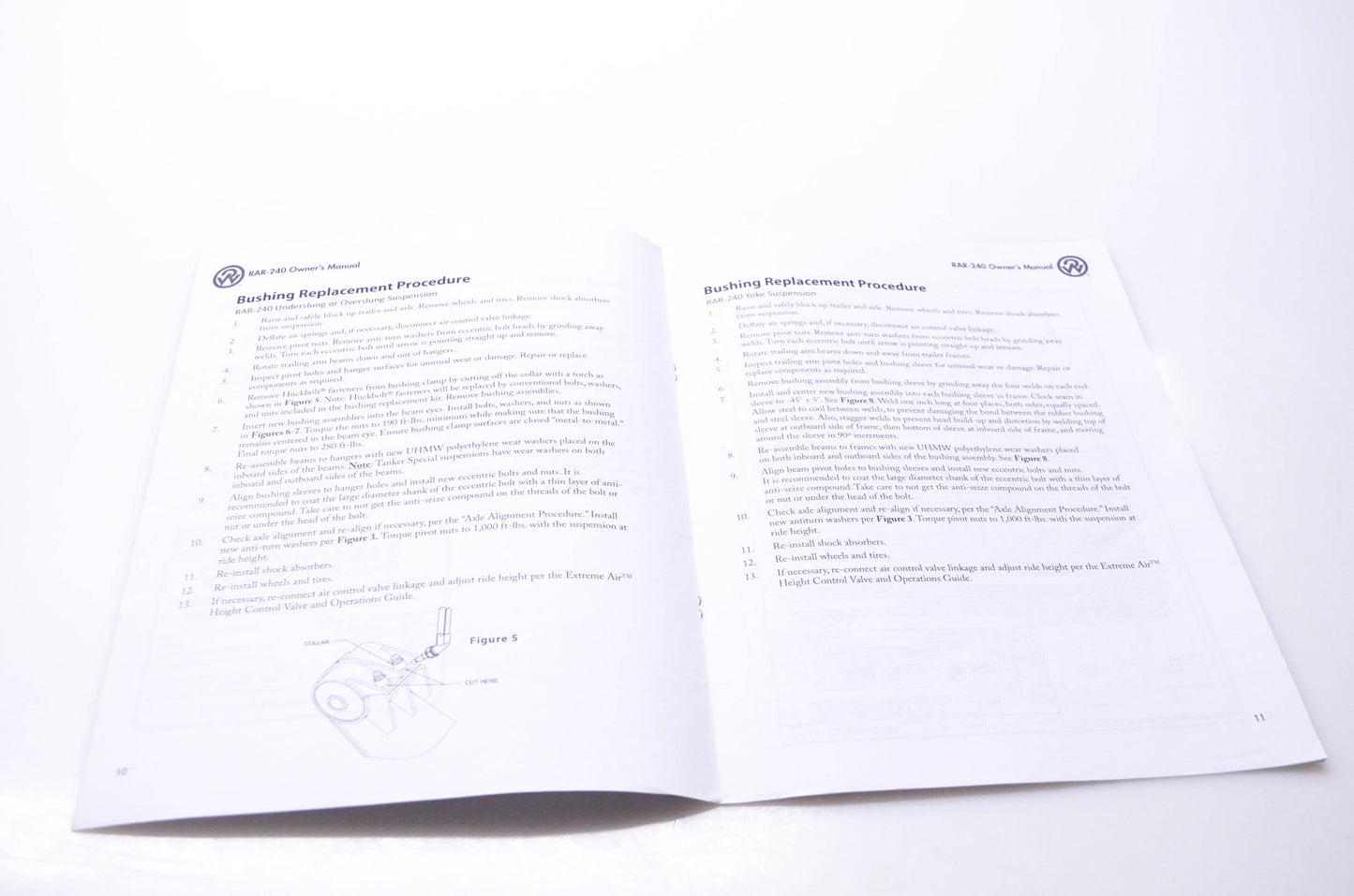 Ridewell Corporation 0711 RAR-240 Series Trailer Air-Ride Suspensions Owner's Manual