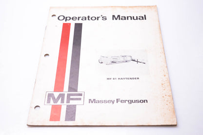 Massey Ferguson Operator's Manual Haytender NOS