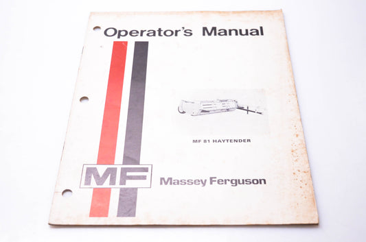 Massey Ferguson Operator's Manual Haytender NOS