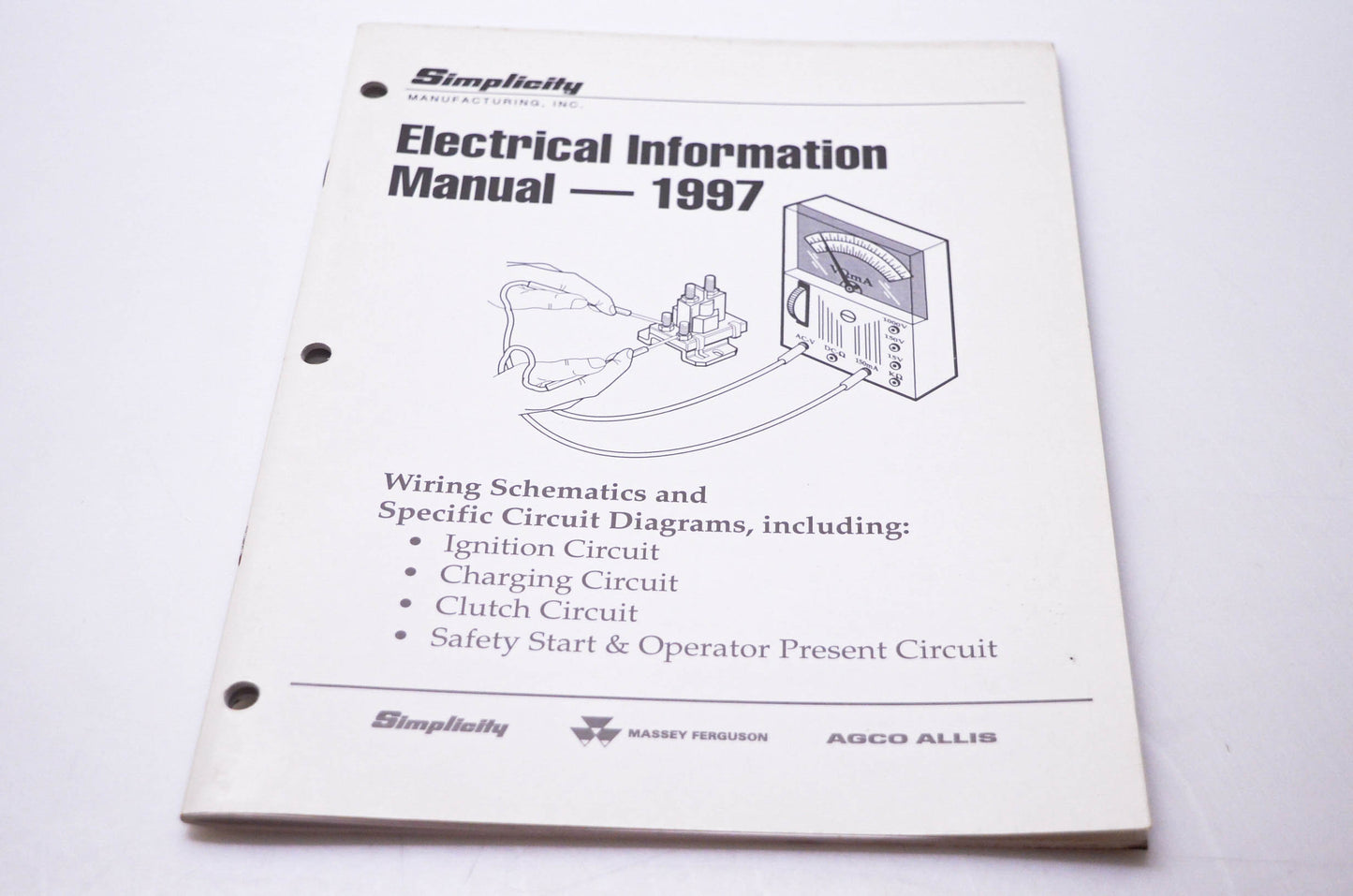 Simplicity Manufacturing 500-2051-00-UV-MBA Electrical Information Manual 1997