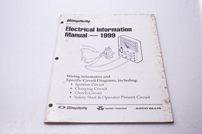 Simplicity Manufacturing 990033 Electrical Information Manual 1999