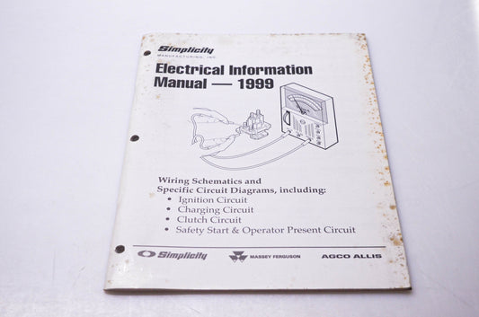 Simplicity Manufacturing 990033 Electrical Information Manual 1999