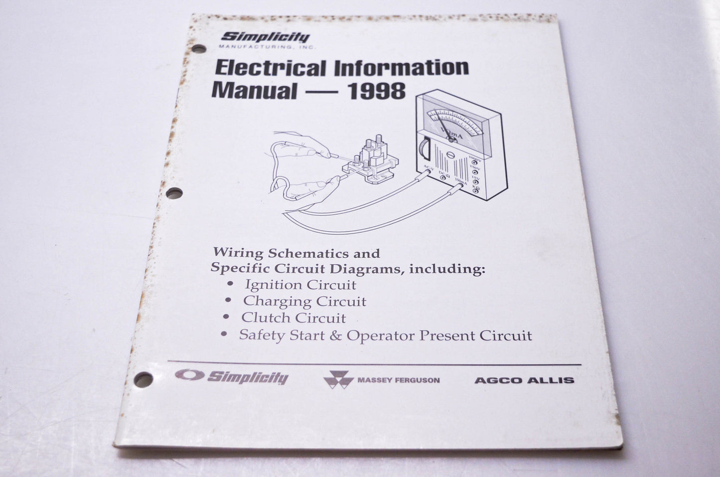 Simplicity Manufacturing 980067 Electrical Information Manual 1998