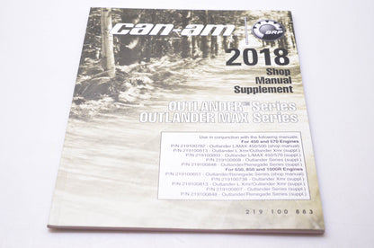 Bombardier 219 100 883 Can-Am 2018 Shop Manual Supplement Outlander Series