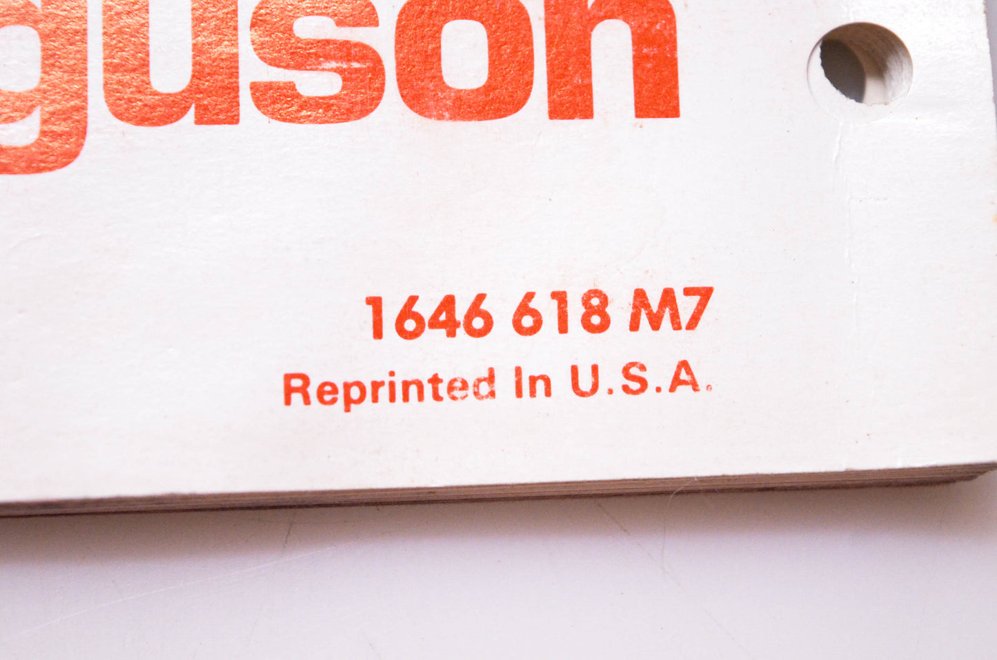 Massey Ferguson 1646 618 M7 MF 3000 Operator Instruction Book