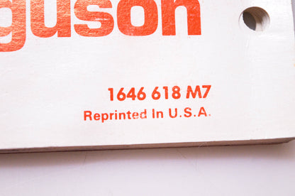 Massey Ferguson 1646 618 M7 MF 3000 Operator Instruction Book