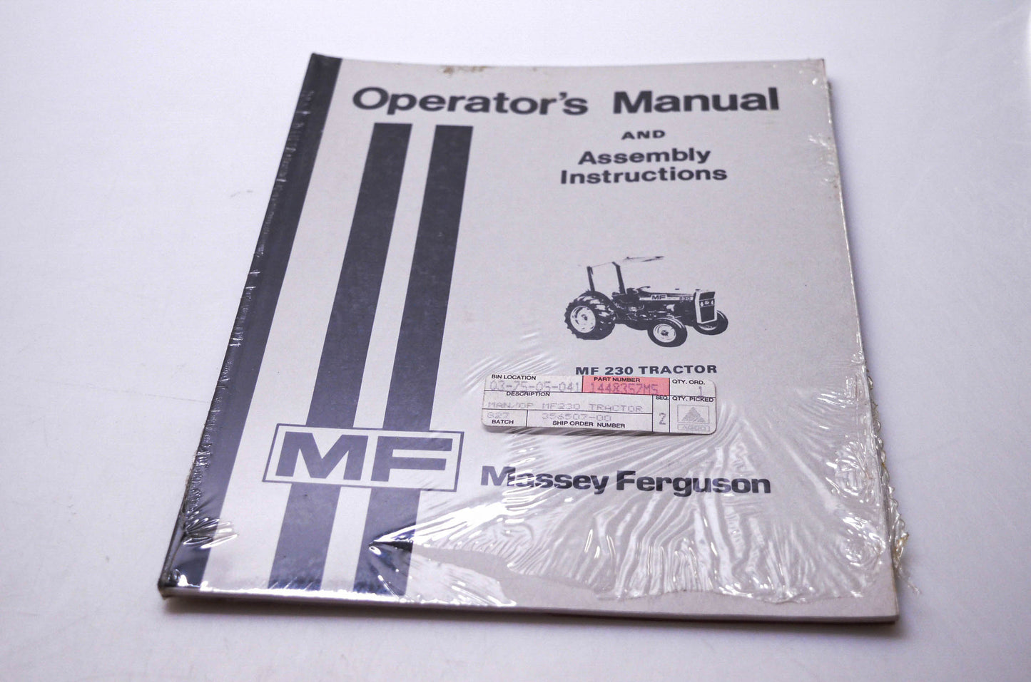 Massey Ferguson 1448357M5 Operator's Manual & Assembly Instructions MF 230 Tractor