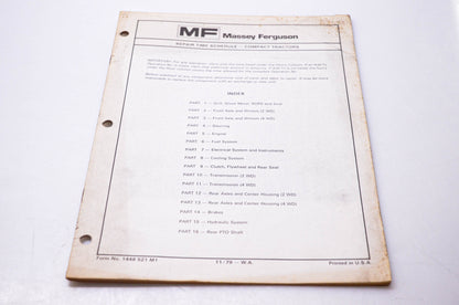 Massey Ferguson 1448 521 M1 Repair Time Schedule Compact Tractors
