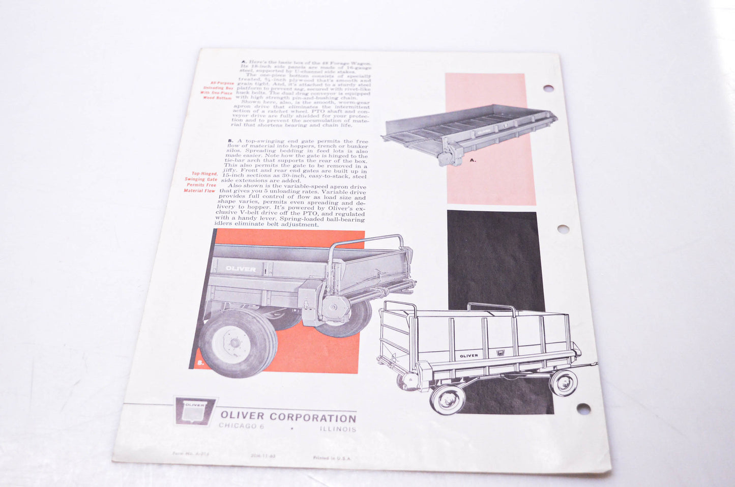 Oliver A-516, 20M-11-63 New Oliver Forage Wagon Brochure
