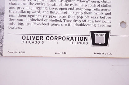 Oliver A-702, 25M-11-63 525 SP Combine Brochure