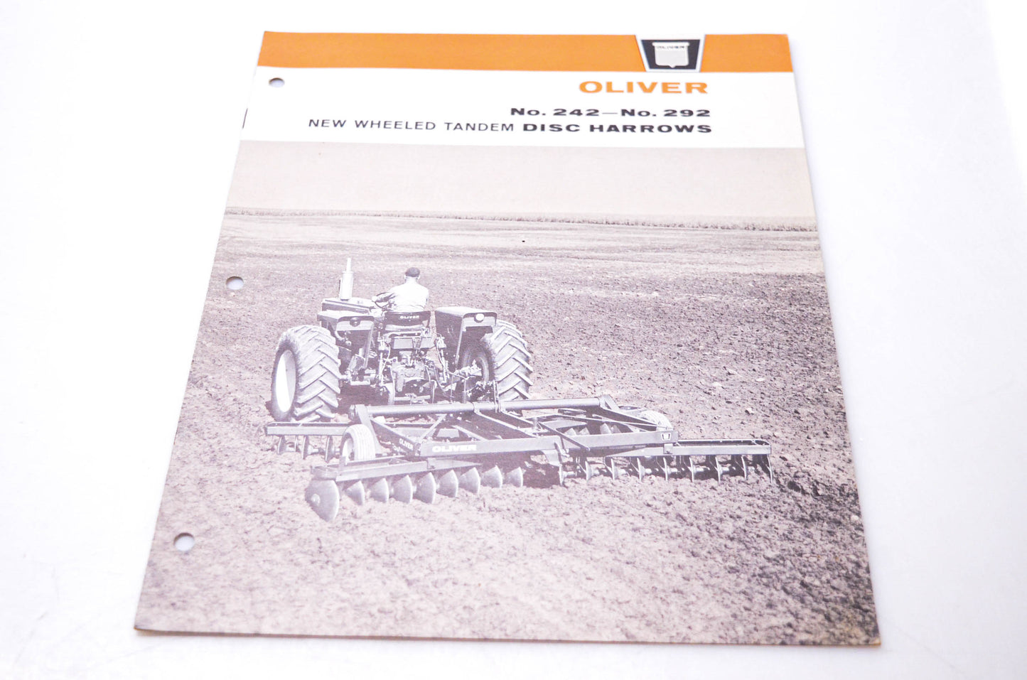 Oliver A306, 4-63 20M Oliver No. 242 No. 292 New Wheeled Tandem Disc Harrows Brochure
