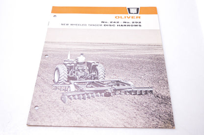 Oliver A306, 4-63 20M Oliver No. 242 No. 292 New Wheeled Tandem Disc Harrows Brochure