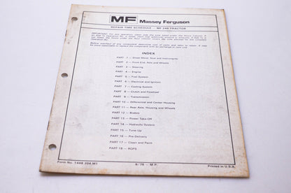 Massey Ferguson 1448 394 M1 Repair Time Schedule MF 245 Tractor