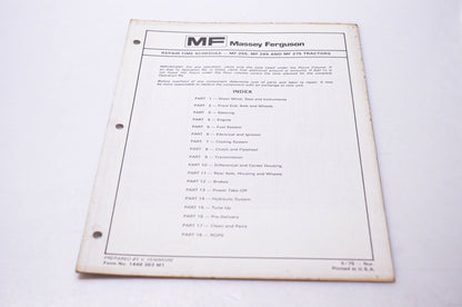 Massey Ferguson 1448 353 M1 Repair Time Schedule MF 255 MF 265 & MF 275 Tractors