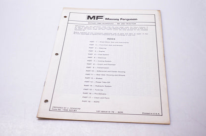 Massey Ferguson 1448 322 M1 Repair Time Schedule MF 285 Tractor