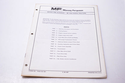Massey Ferguson 1448 532 M1 Repair Time Schedule MF 4000 Series Tractors