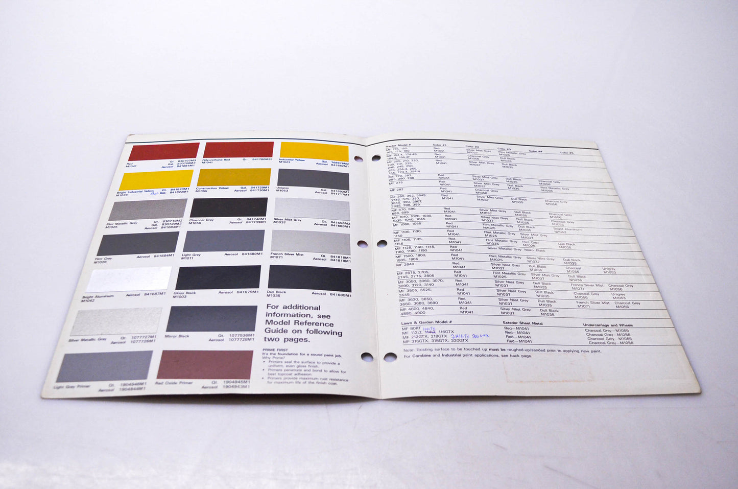 Massey Ferguson A742 (5-92), MPCG 2.5M High Performance Enamels Paint Chart