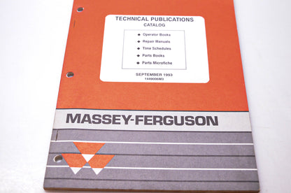 Massey Ferguson 1449006M3 Technical Publications Catalog September 1993