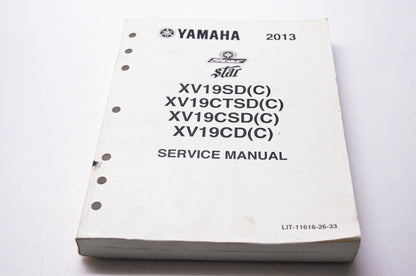 OEM Yamaha LIT-11616-26-33 2013 XV19SD(C) XV19CTSD(C) XV19CSD(C) XV19CD(C) Service Manual