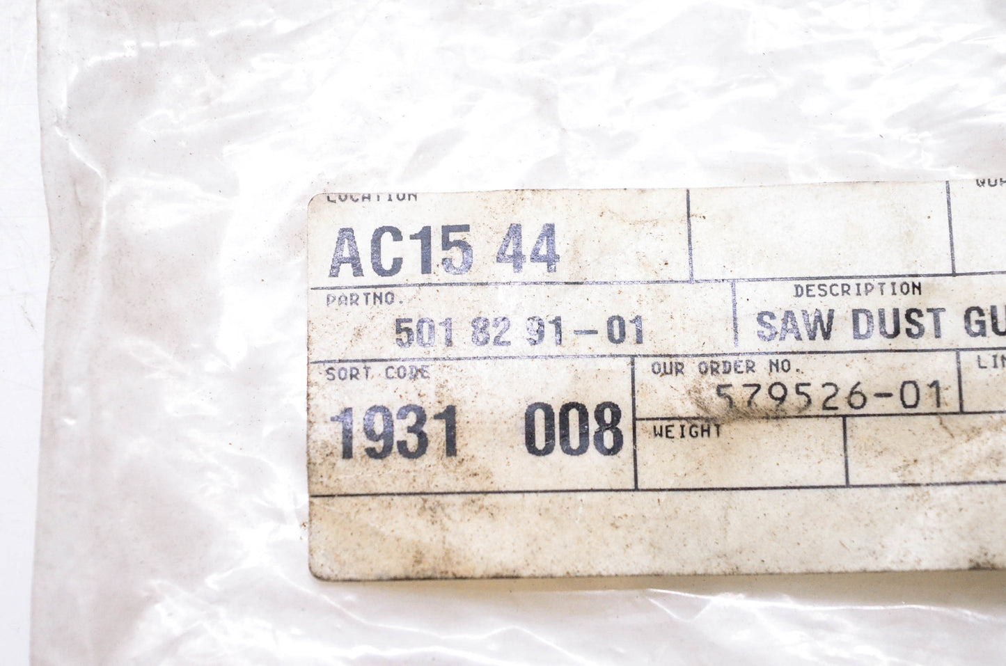New OEM Husqvarna 501 82 91-01, 501829101 Saw Dust Guard NOS