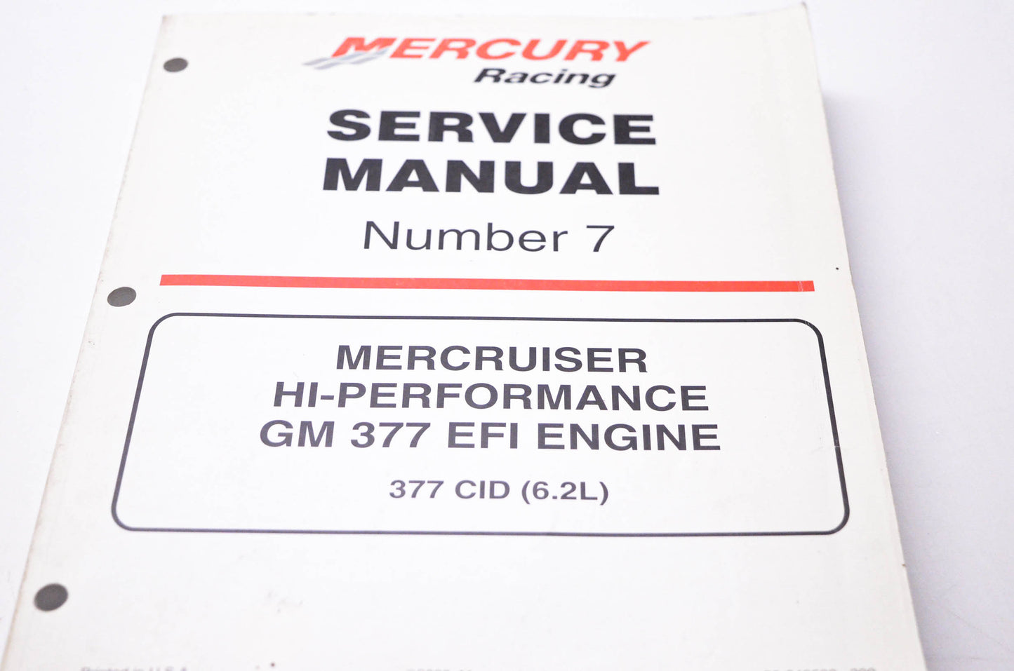 Aftermarket 90-840500 Service Manual Number 7 Mercruiser Engine