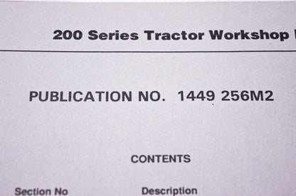 Massey Ferguson 1449 256M2 200 Series Tractor Workshop Manual