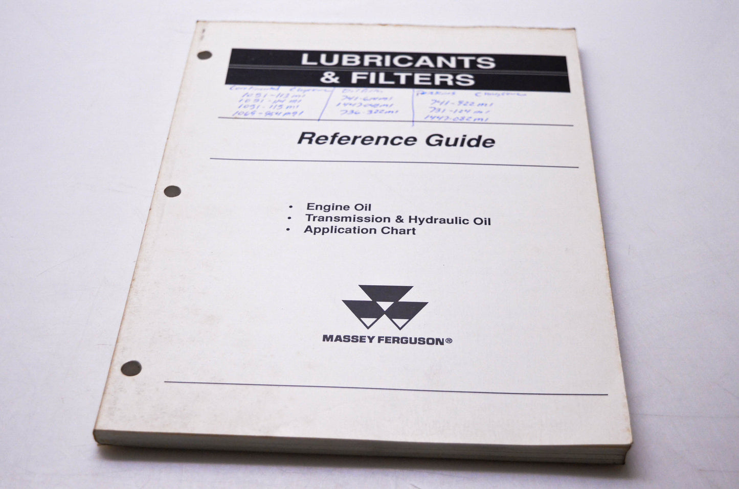 Massey Ferguson 3768383M1 Lubricants & Filters Reference Guide