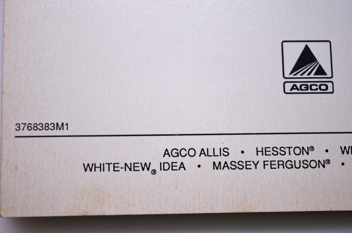 Massey Ferguson 3768383M1 Lubricants & Filters Reference Guide