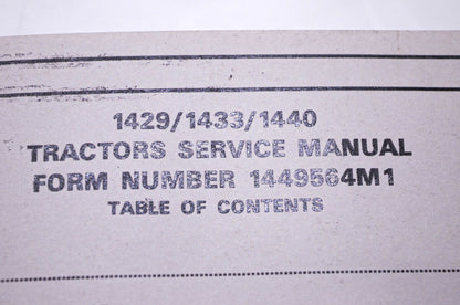 Massey Ferguson 1449564M1 1429 1433 1440 Tractors Service Manual