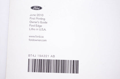 OEM Ford BT4J 19A321 AB, BT4J 19G217 AA, BT4J 19A285 AA Ford 2011 Edge Owner's Guide Kit