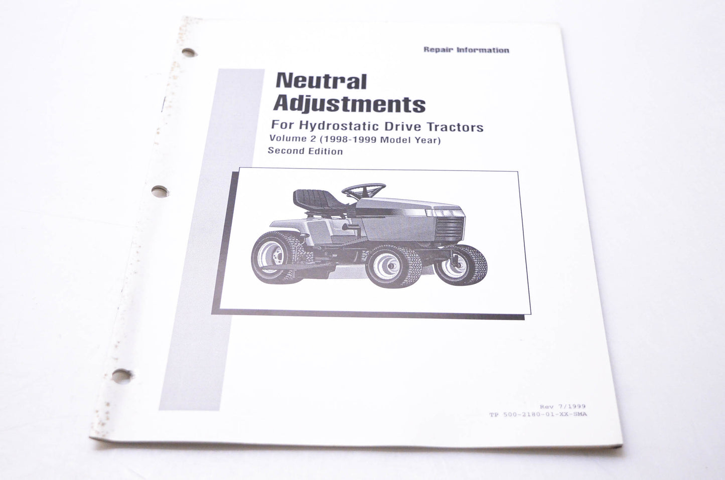 Simplicity Manufacturing 500-2180-01-XX-SMA Repair Information Neutral Adjustments for Hydrostatic Drive Tractors