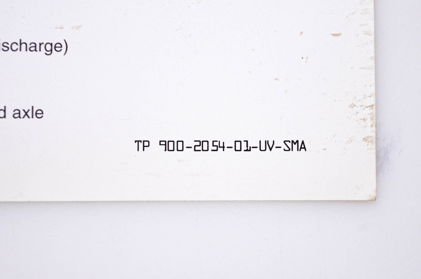 Simplicity Manufacturing 900-2054-01-UV-SMA Product Identification Chart