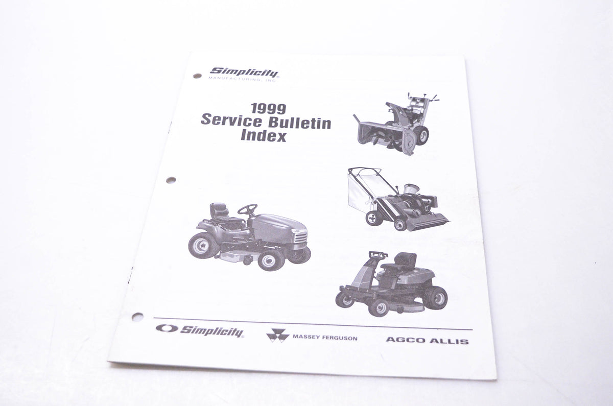 Simplicity Manufacturing 900-2045-01-UV-SMA 1999 Service Bulletin Index