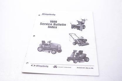 Simplicity Manufacturing 900-2045-01-UV-SMA 1999 Service Bulletin Index