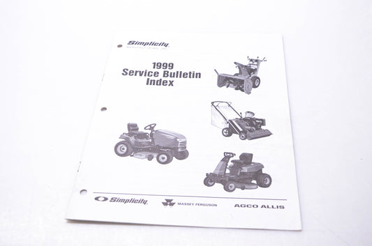 Simplicity Manufacturing 900-2045-01-UV-SMA 1999 Service Bulletin Index