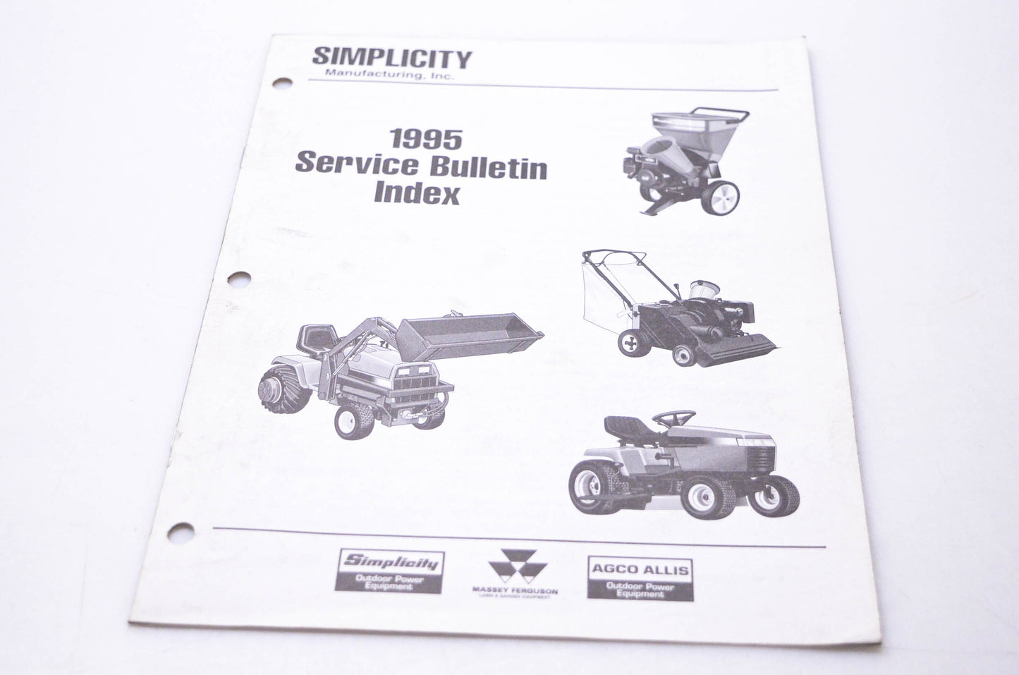 Simplicity Manufacturing 950010 1995 Service Bulletin Index