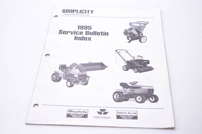 Simplicity Manufacturing 950010 1995 Service Bulletin Index