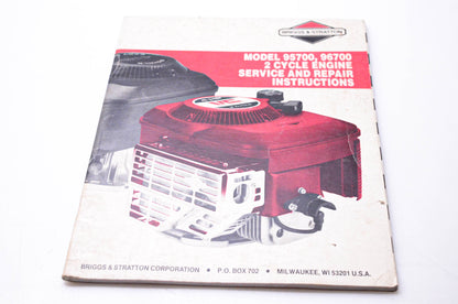 OEM Briggs & Stratton 800100 Model 95700 96700 2 Cycle Engine Service & Repair Instructions