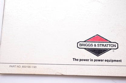 OEM Briggs & Stratton 800100 Model 95700 96700 2 Cycle Engine Service & Repair Instructions