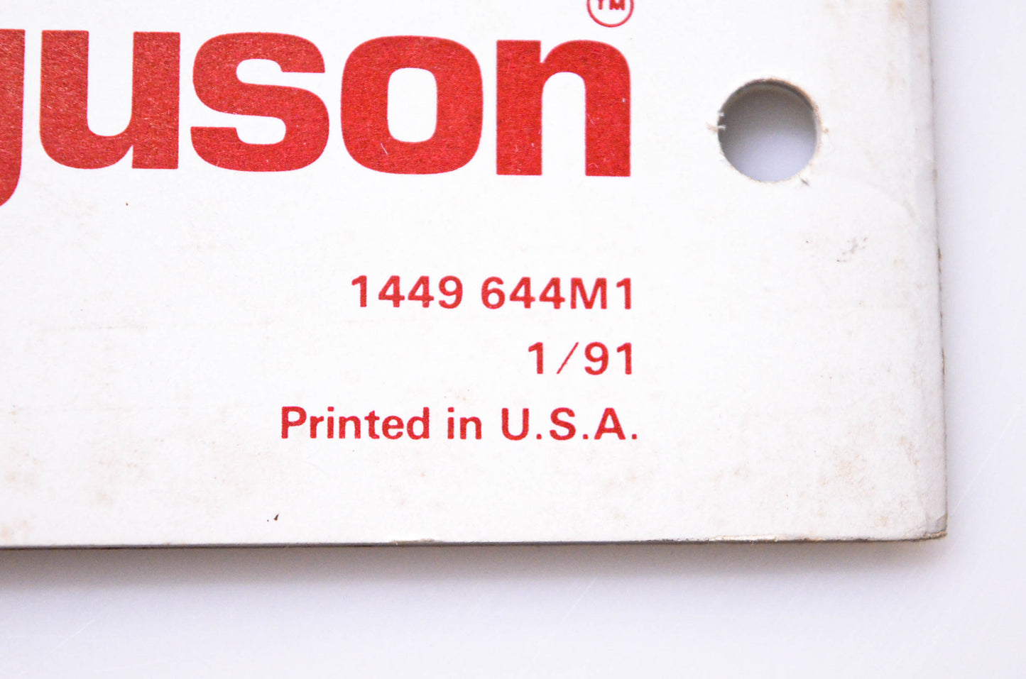 Massey Ferguson 1449 644M1, 8-56940 M-F 216/218GTX M-F 316/318/320GTX Operator's Manual