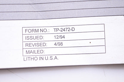 Kohler TP-2472-D Owner's Manual Command 11-16 HP Vertical Crankshaft