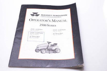 Massey Ferguson 1714905-03, 100-2013-03-RG-M Lawn & Garden Equipment Operator's Manual 2500 Series